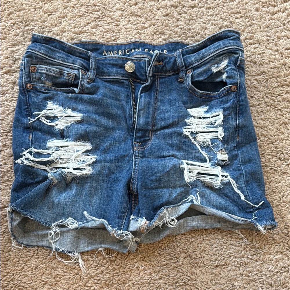 American Eagle Outfitters Blue Distressed Women's Shorts